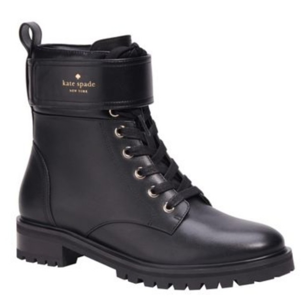 Kate Spade Black Leather Ankle Boots